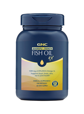 GNC健安喜铂金深海四倍鱼油omega3鱼肝油中老年成人4倍rtg软胶囊