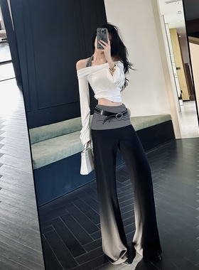 ISGRX 斑马 原创设计显瘦高腰阔腿裤休闲套装春夏通勤高个子裤