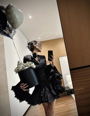 ISGRX 虚无主义 原创设计生日礼服连衣裙圣诞节年会