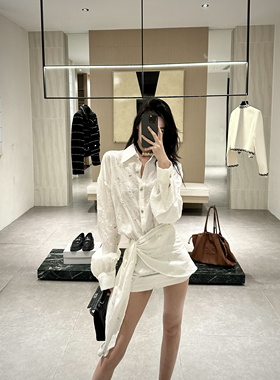 ISGRX 诺丁山春季纯欲气质简约韩风连衣裙玫瑰花镂空衬衫辣妹短裙