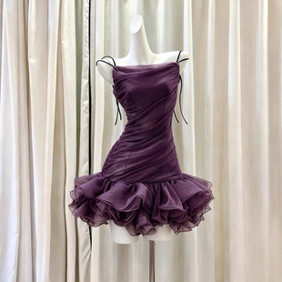 ISGRX 宝石 原创设计紫色连衣裙粉色礼服生日裙演唱会裙子千金风