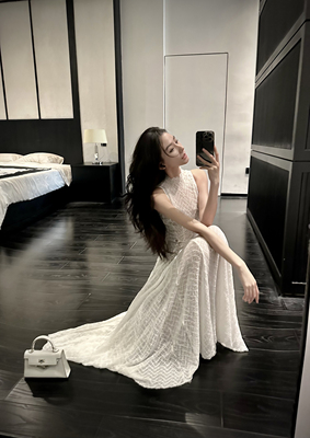 ISGRX窈窕淑女纯欲性感蕾丝拼接吊带连衣裙女御姐显瘦越南品牌