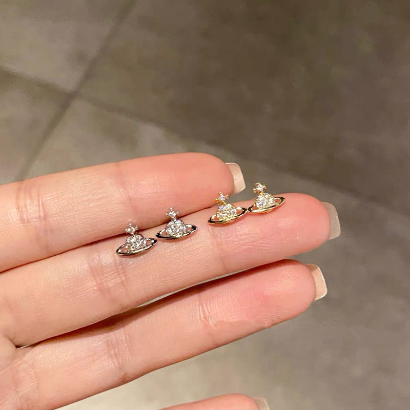 德国锆石土星耳钉女致小巧小众