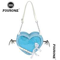 FOURONE Heart-shaped Little Devil Pain Bag, single-shoulder Crossbody Baby Bag, y2k Abi Dark Gothic Anime Exhibition thumbnail 4