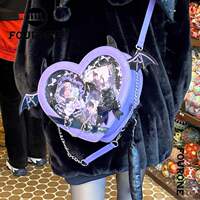 FOURONE Heart-shaped Little Devil Pain Bag, single-shoulder Crossbody Baby Bag, y2k Abi Dark Gothic Anime Exhibition thumbnail 6