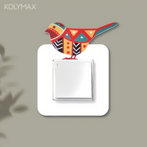 小鸟依人开关贴现代简约开关边框套创意卡通灯插座保护套装饰墙贴