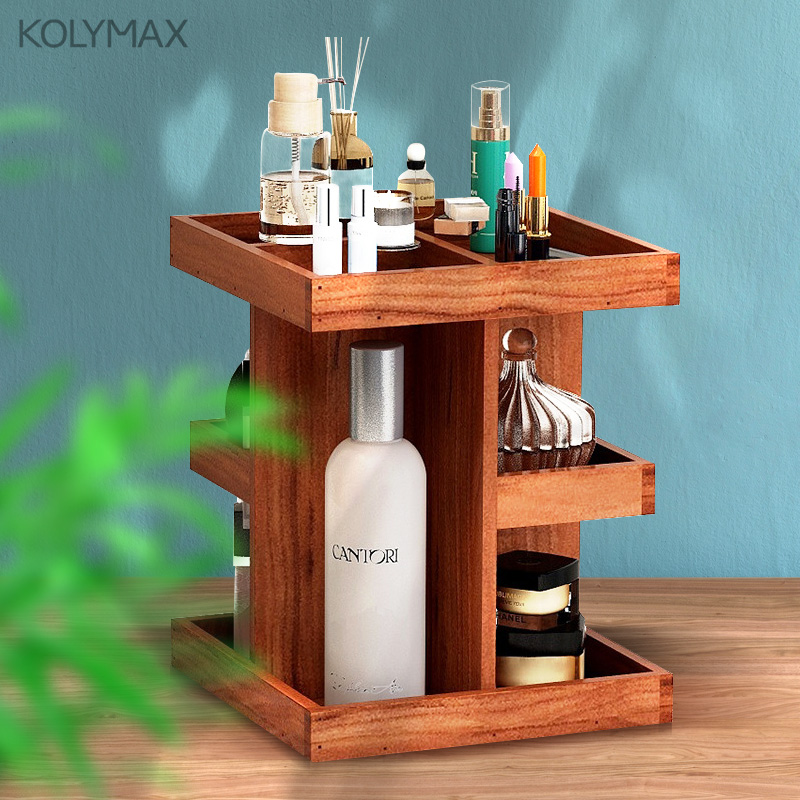 店铺化妆品实木桌面置物架摆放