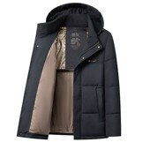 蓄热保暖连帽棉衣男士 商务休闲保暖棉衣中年男棉袄爸爸装 防寒xl32