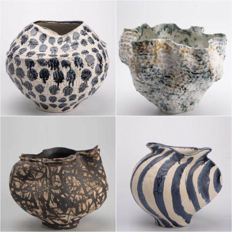 侘寂中古风小海螺陶瓷花瓶家居样板间陶罐手绘大肚插花器餐桌装饰,家居饰品,花瓶,淘宝优惠券,粉丝福利购,淘宝优惠卷