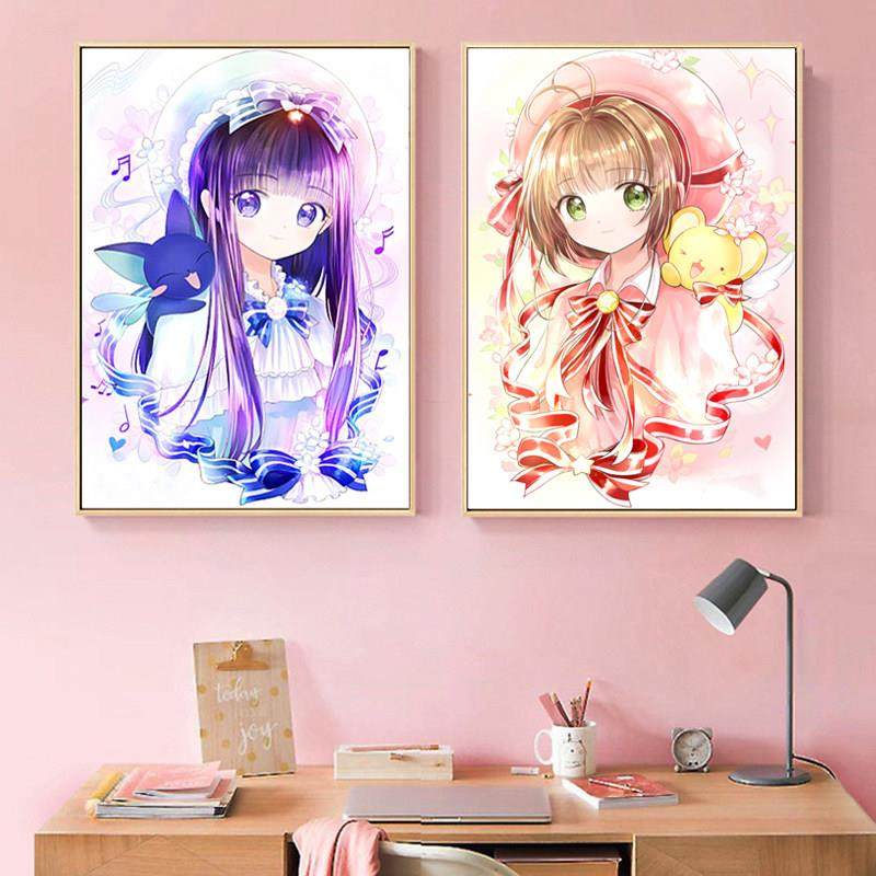 可爱女孩钻石画2025新款卡通小樱知世5d点贴钻十字绣小幅卧室满钻,居家布艺,钻石绣,淘宝优惠券,粉丝福利购,淘宝优惠卷