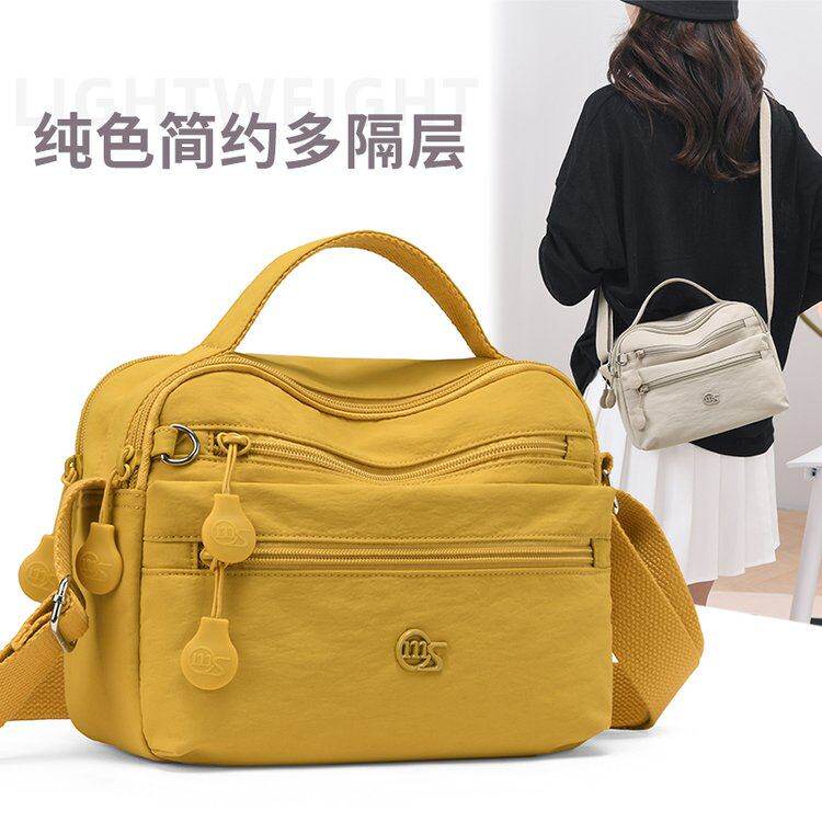 2025新款女士轻便百搭帆布简约单肩包手提小包防水通勤多层斜挎包