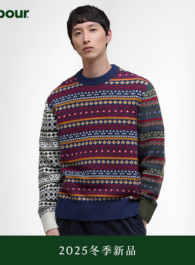 【冬季新品】Barbour Patchwork Fair Isle 男士圆领针织毛衣