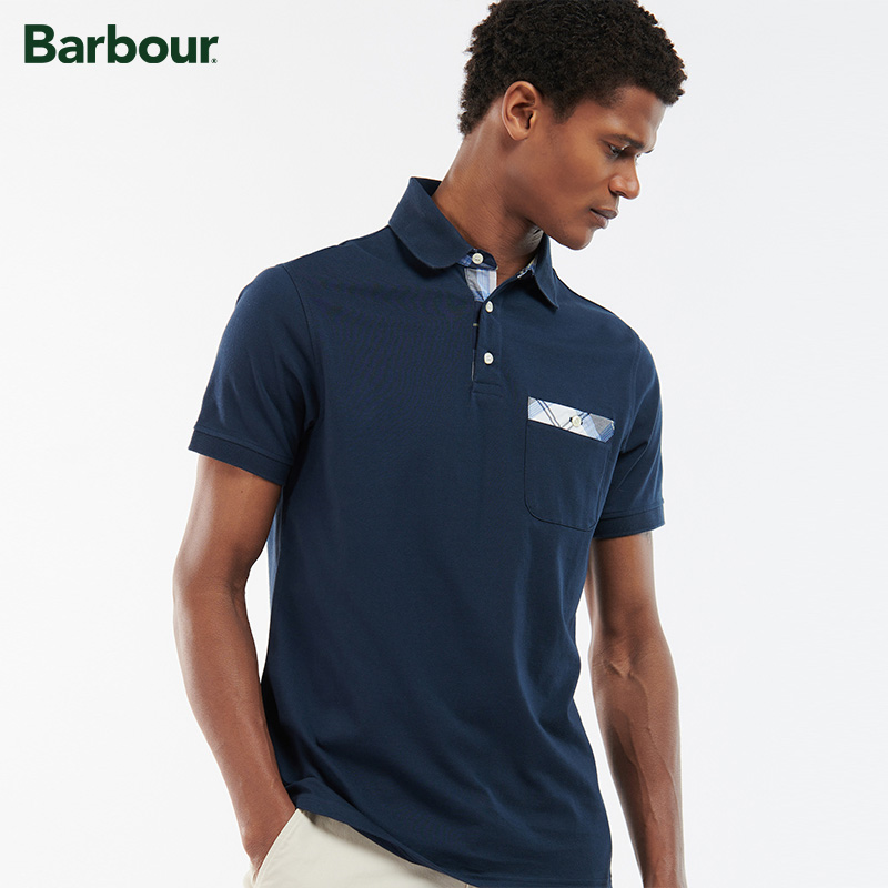 Barbour Lirst男士早春纯棉经典格纹短袖POLO-封面