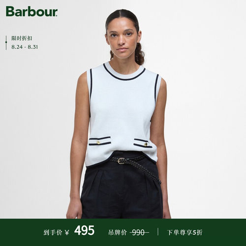 Barbour女士无袖针织套头衫