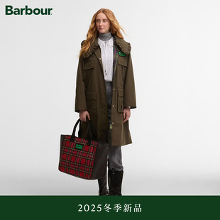Barbour Ganni Wax 新品 联名 女士油蜡格纹托特包 冬季