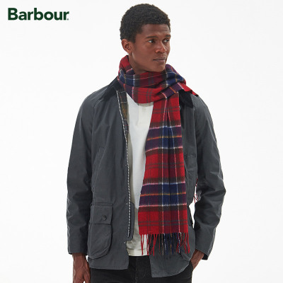 Barbour Wool Cashmere Tartan 男女同款格纹围巾