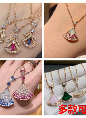 新款小裙子扇形扇子项链