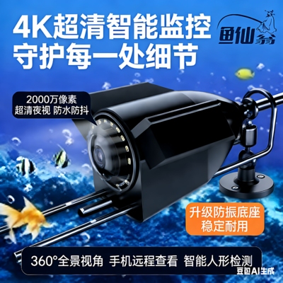 2026新款水下超探鱼器摄像头钓鱼锚鱼可夜视浑水红外线探头看鱼器