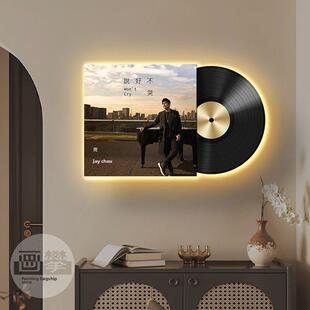 发光灯画周杰伦专辑古色古香装饰挂画入口餐厅卧室客厅墙挡