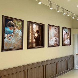 法国人物芭蕾舞女孩装饰画美国客厅入口壁画舞蹈教室练习室挂画