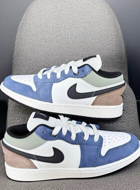 Air Jordan 1 Low 白蓝 GS运动休闲复古舒适低帮篮球鞋HV5973-101