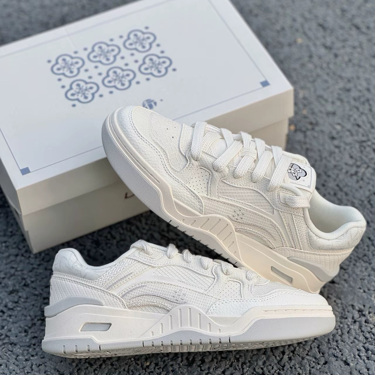 LiNing李宁 月白 2.0 休闲厚底防滑耐磨透气低帮板鞋AGCU275-1,运动鞋new,板鞋,淘宝优惠券,粉丝福利购,淘宝优惠卷