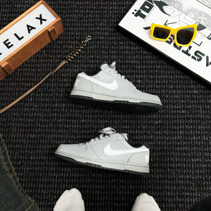 Nike Big 皮革 舒适 低帮 百搭舒适耐磨板鞋 男款 灰色355152-017