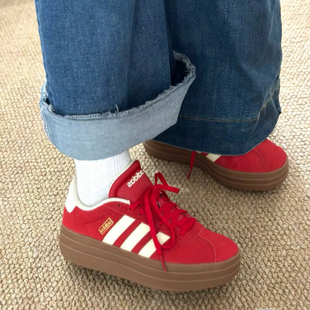 adidas VL Court Bold T头鞋 厚底增高 舒适休闲低帮德训鞋KJ6852
