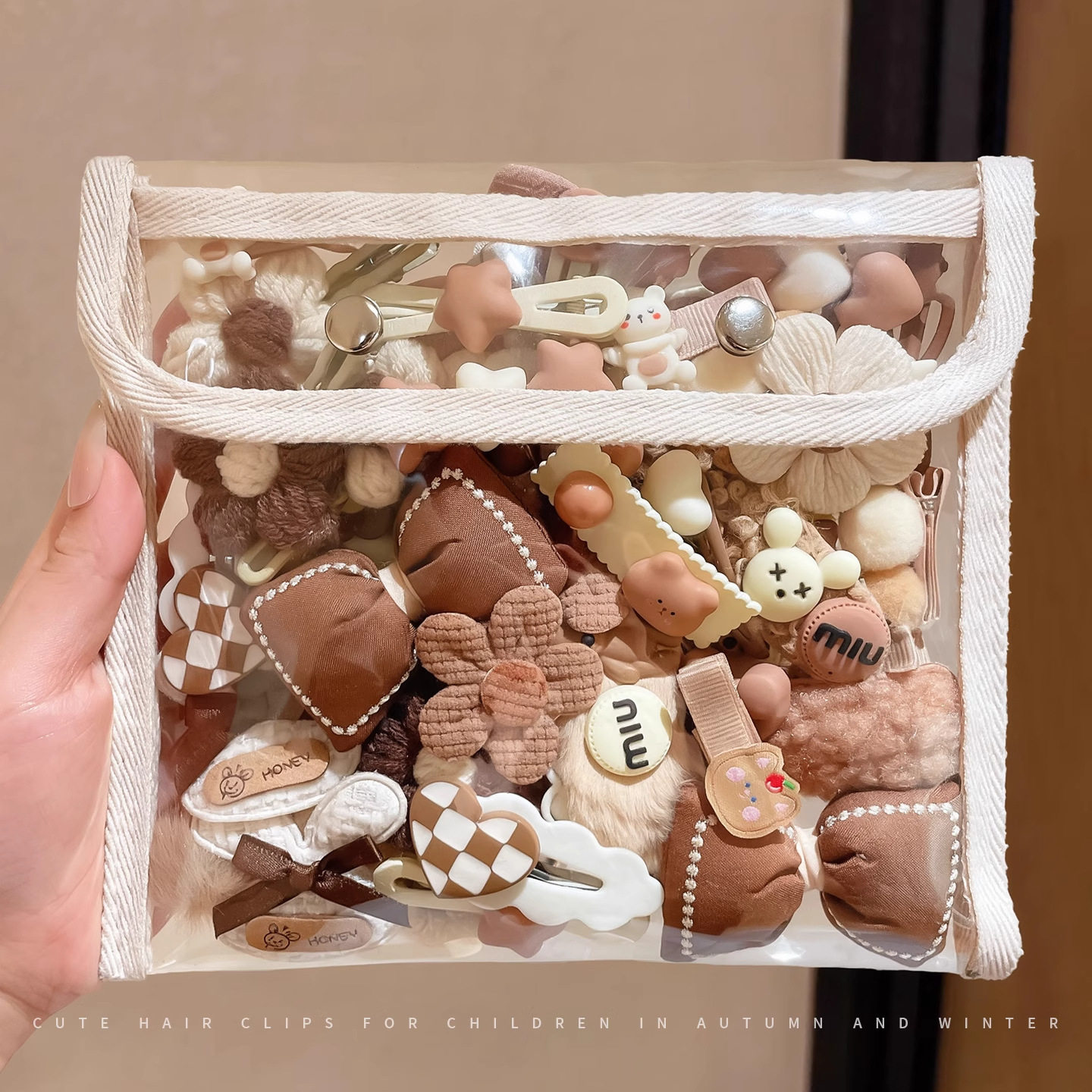 TKTK秋冬毛绒发夹女侧边边夹宝宝碎发刘海bb夹儿童可爱发卡小夹子