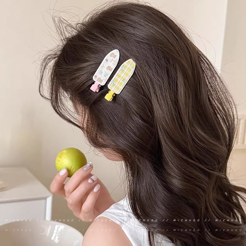 tktk优雅波点侧边发夹女ins风无痕鸭嘴夹百搭刘海夹碎发饰精致感