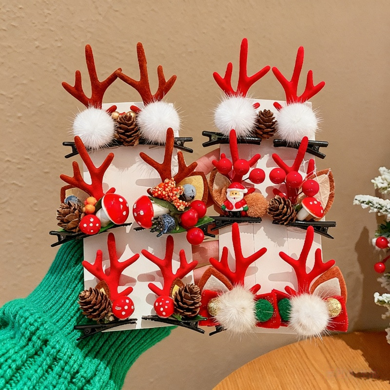 2025新款可爱圣诞发卡儿童发夹夹子头饰拍照道具感bb夹