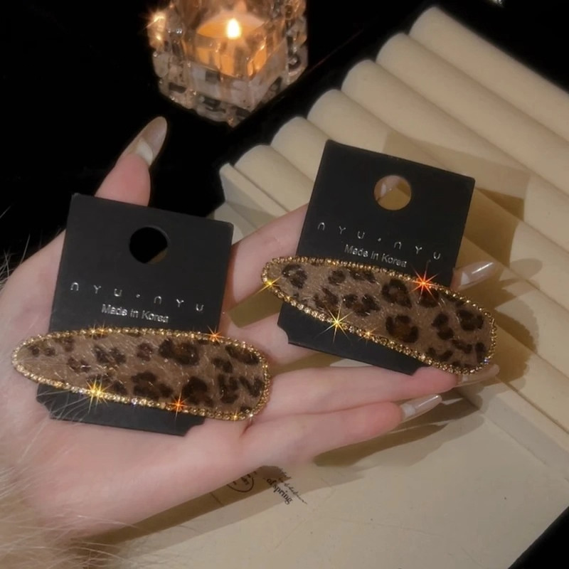 TKTK秋冬豹纹发夹侧边头发边夹2025新款高端刘海夹bb夹碎发夹子