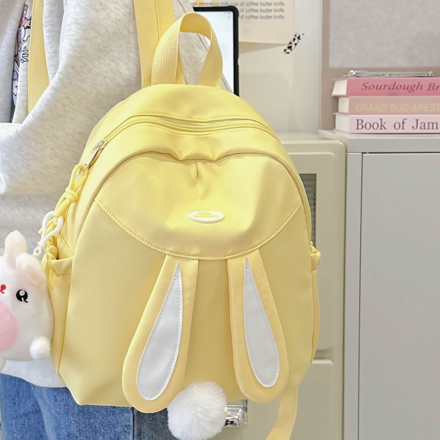 2026新款双肩包女2025春夏新款小清新学生兔耳朵书包卡通男女童