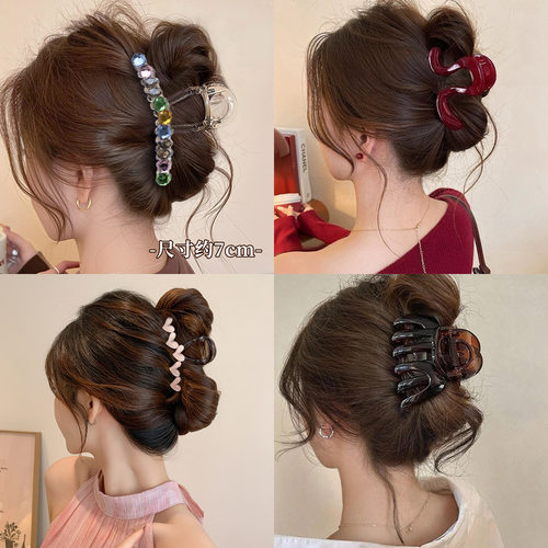 tktk蝴蝶结感鲨鱼夹发夹夹子韩系卡子抓夹发量少法式气质发卡