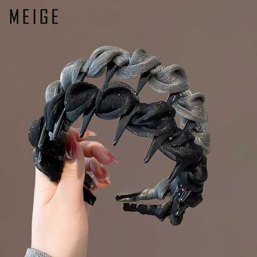 tktk网纱发箍带齿防滑女日常外戴头饰高颅顶压发头箍2025新款感