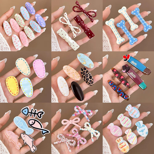 tktk蝴蝶结发夹女2025新款感夹子侧边碎发刘海夹一字夹发卡头饰