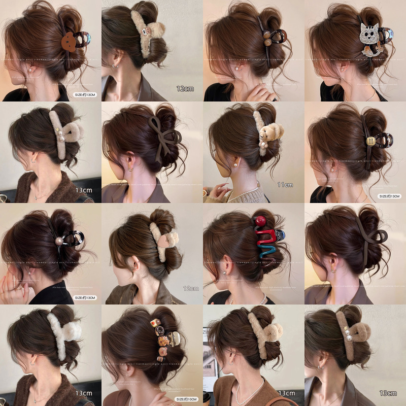 tktk大号抓夹女夏天感2025新款发夹后脑勺发量多盘发鲨鱼夹子头饰