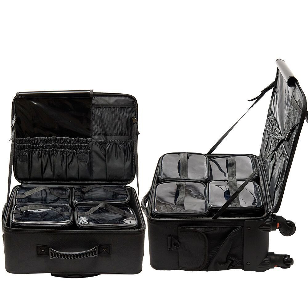 专业化妆师化妆箱菱格拉杆包大容量美甲纹绣便携万向轮跟妆收纳箱
