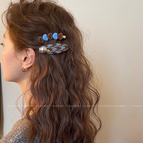 tktk感发夹女爱心撞色侧边夹前额一字发卡碎发刘海夹2025新款头饰