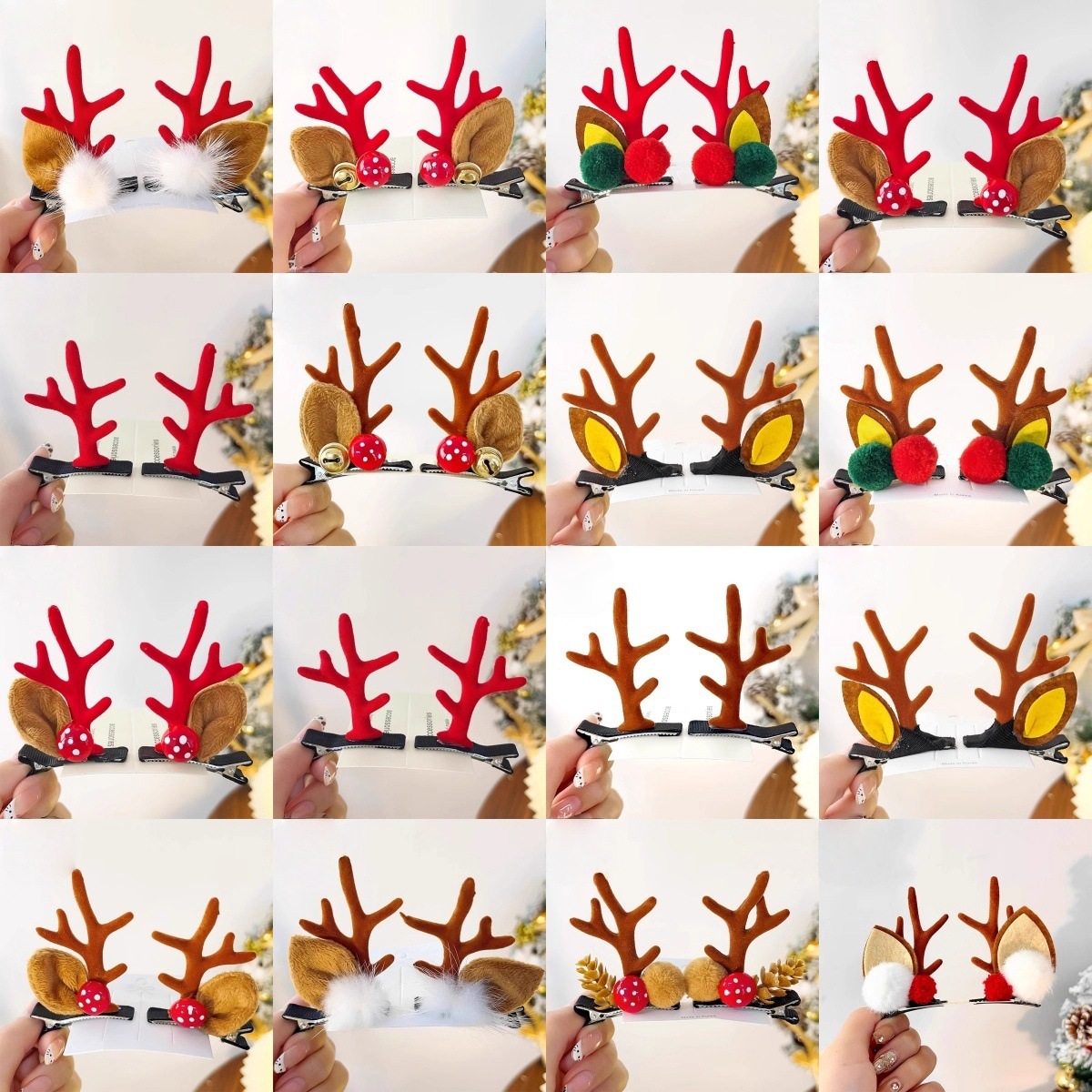 TKTK2025圣诞节头饰森系麋鹿鹿角发夹可爱儿童小礼物发饰发箍圣诞