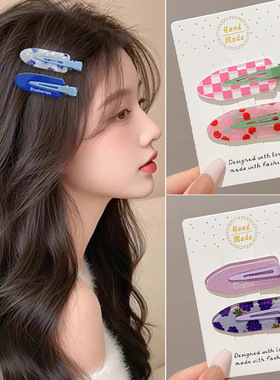 TKTK温柔ins风果汁色无痕刘海夹碎发夹化妆一字夹女甜美头饰发卡