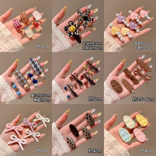 tktk2025新款蝴蝶结鸭嘴夹女精致感发夹秋冬义乌小商品一字夹头饰