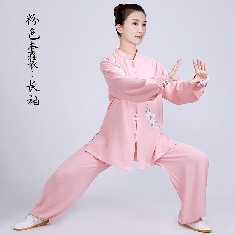 高端新款洋气太极服女装亚麻棉麻太极拳练功服女夏季服装春秋装