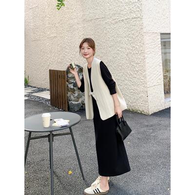 韩系气质老钱风连衣裙套