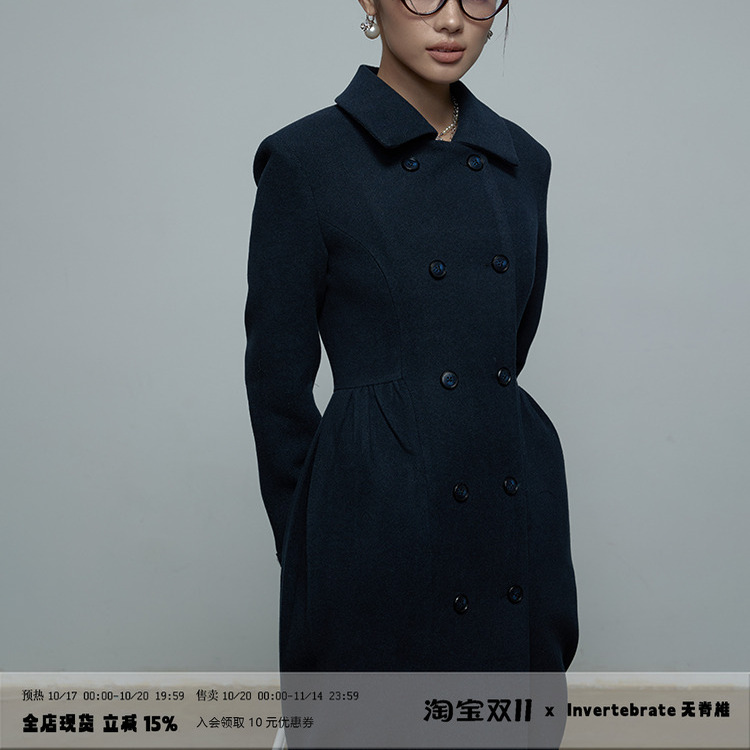 秋冬氛围感长款毛呢中长款外套棉