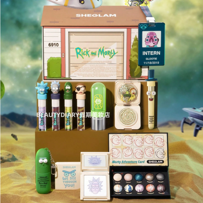 现货sheglam联名Rick and morty瑞克和莫蒂地球眼影宇宙唇蜜粉饼图片