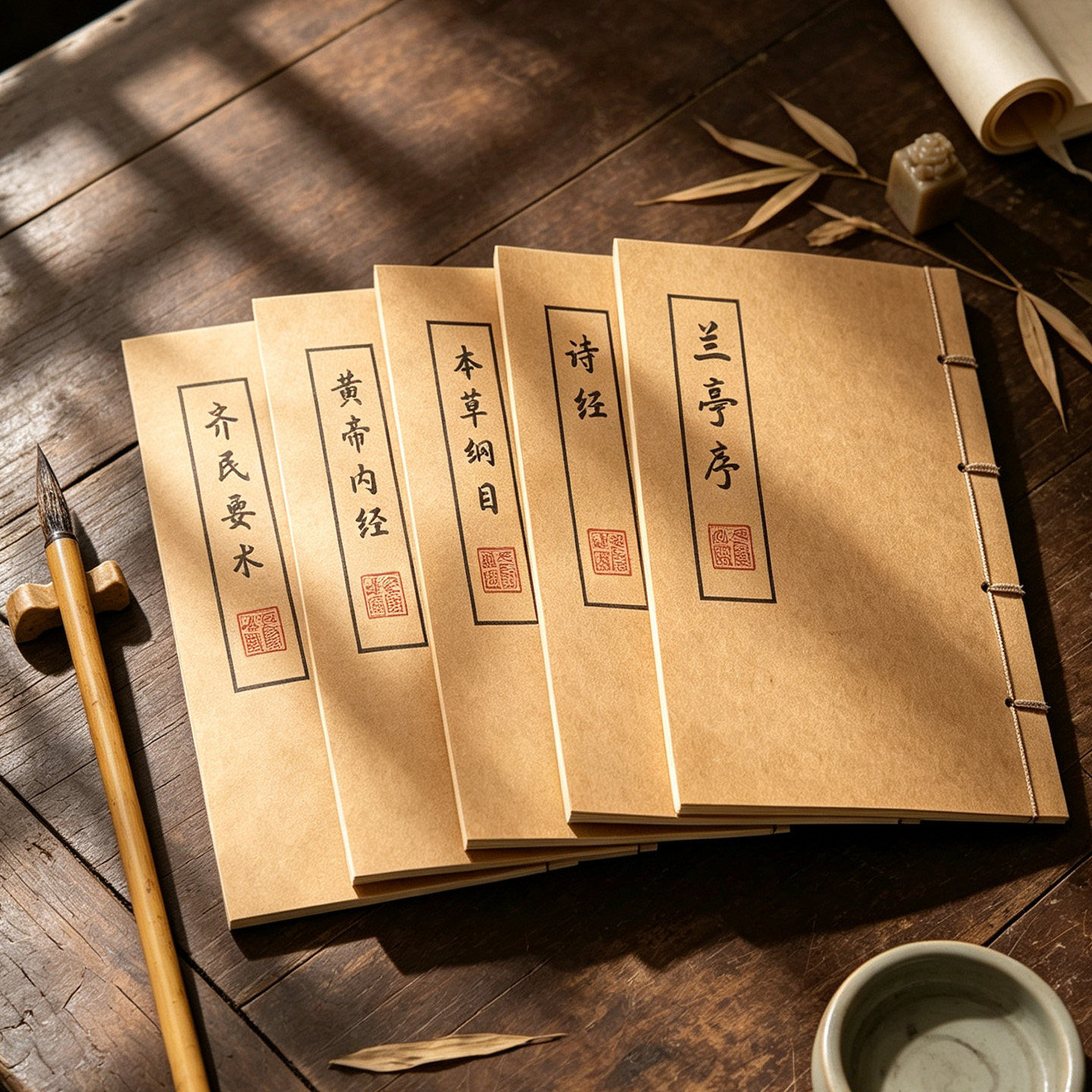 古风复古带字线装书影道具定制