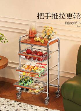 中古小推车客20958厅古移动食收层架家用覆厨房推车蔬菜落地置纳
