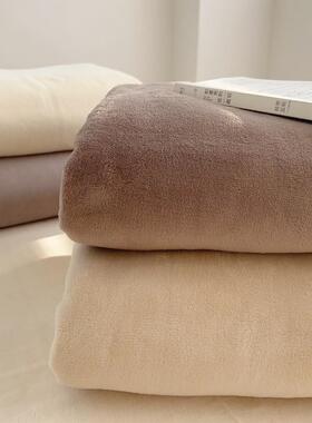 毛冬i纯ns风秋加厚牛奶绒被套简约北欧风色UIU单件床品绒被罩