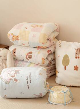 30g高克重印花牛奶绒被套单2MGV件冬季厚保暖3绒双面绒被加罩200x